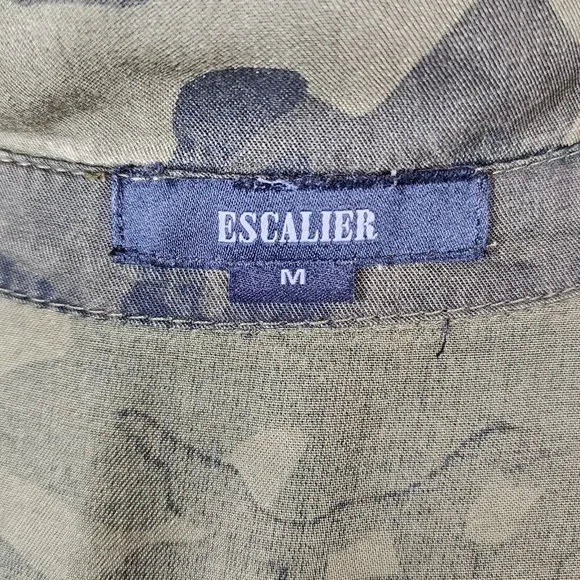 Escalier Camouflage Blouse Tapestry Embroidered Back Size M - Picture 5 of 6